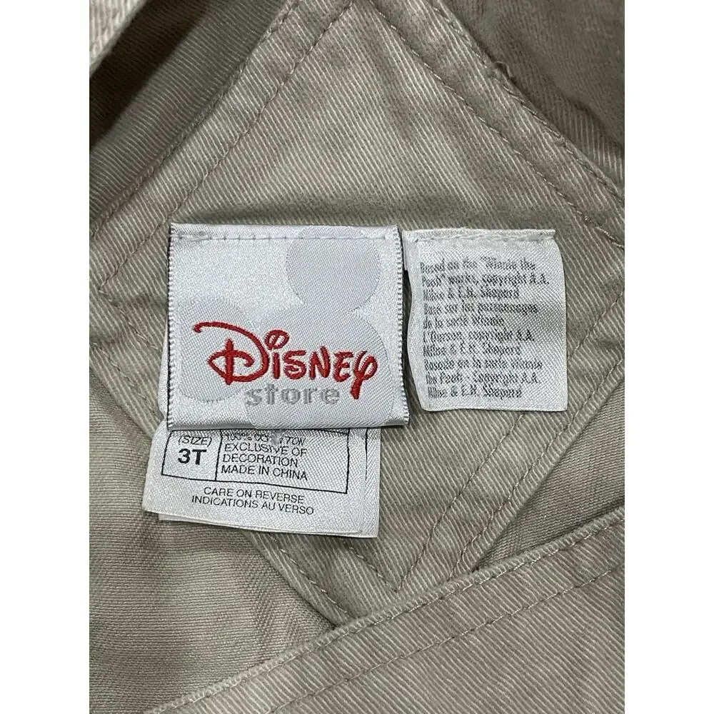 2001 Vintage Winnie the Pooh Tigger Disney Store Khaki Overalls Size 3T Y2K 90s